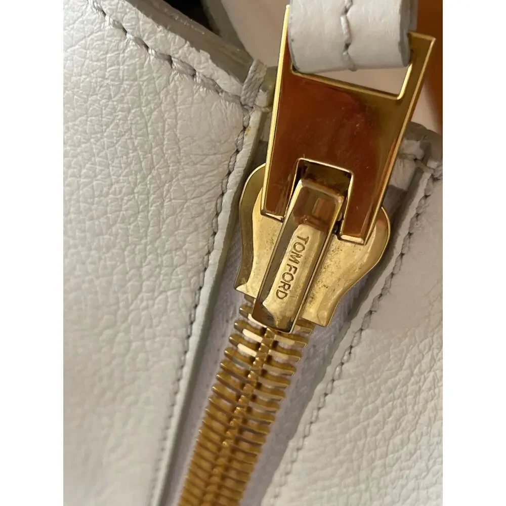 Tom Ford Sedgwick Xipper bag pebbled cream leather